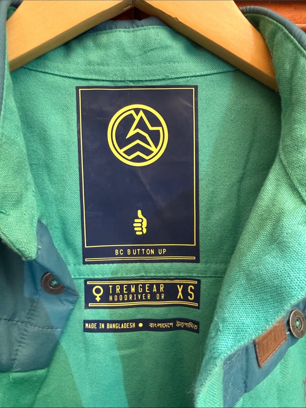 TREWGEAR Hood River - Teal Green Button-Up Wool Shirt - Outdoor Shirt Style XS - Picture 2 of 5